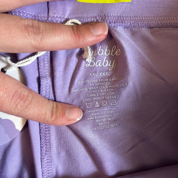 Bubble baby pajama shorts womens XXL XXXL purple bamboo biker stretch casual - Picture 6 of 11